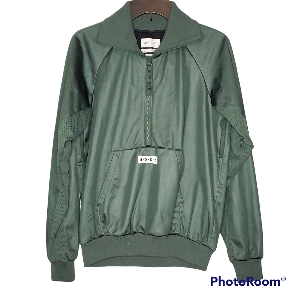 ASOS 4505 half‎ zip pullover jacket green vented with kangaroo pocket size 6